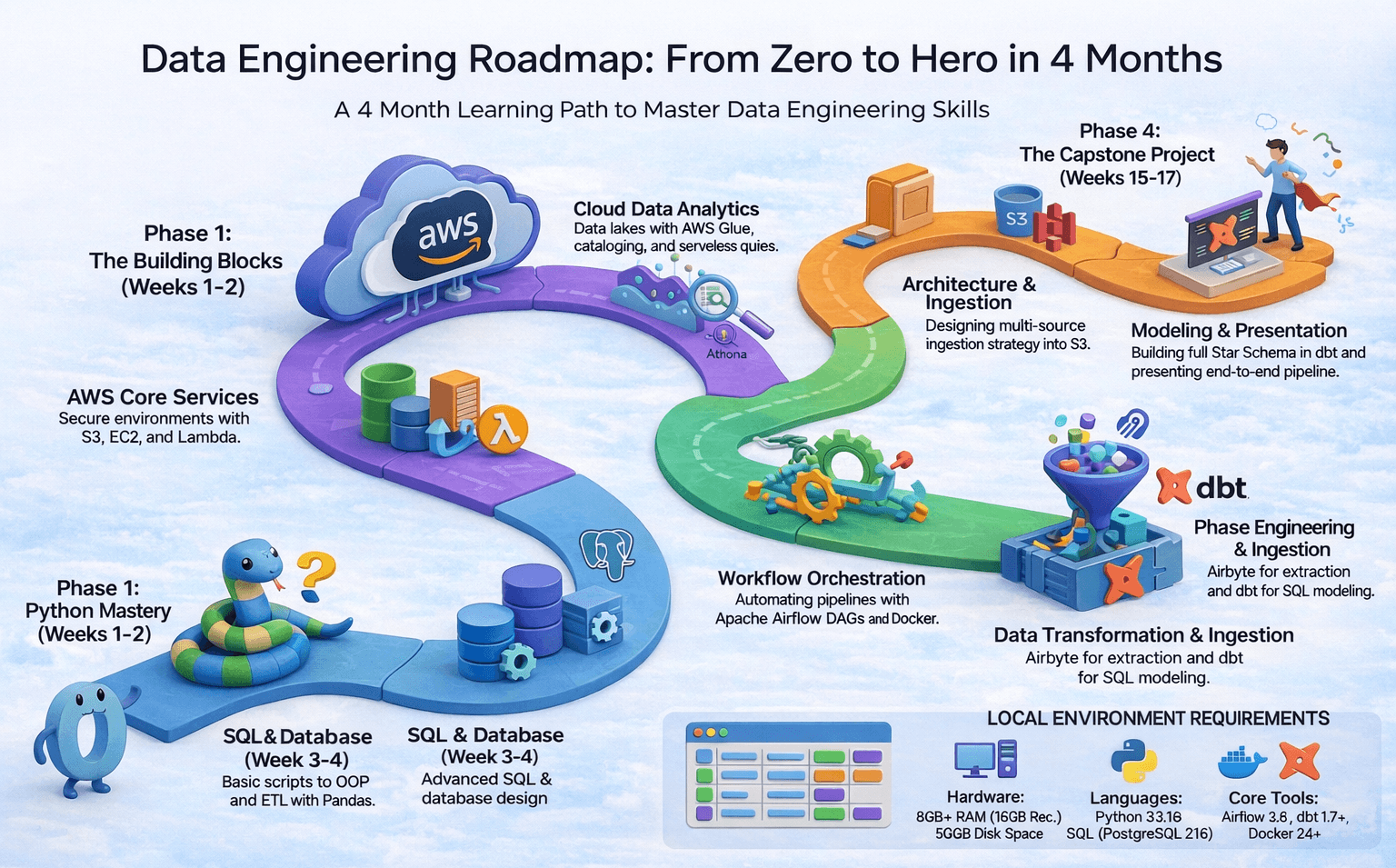 Data Engineering Roadmap: From Zero to Hero in 20 Weeks